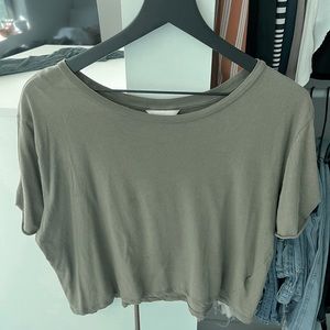 Olive Green Cropped T-shirt